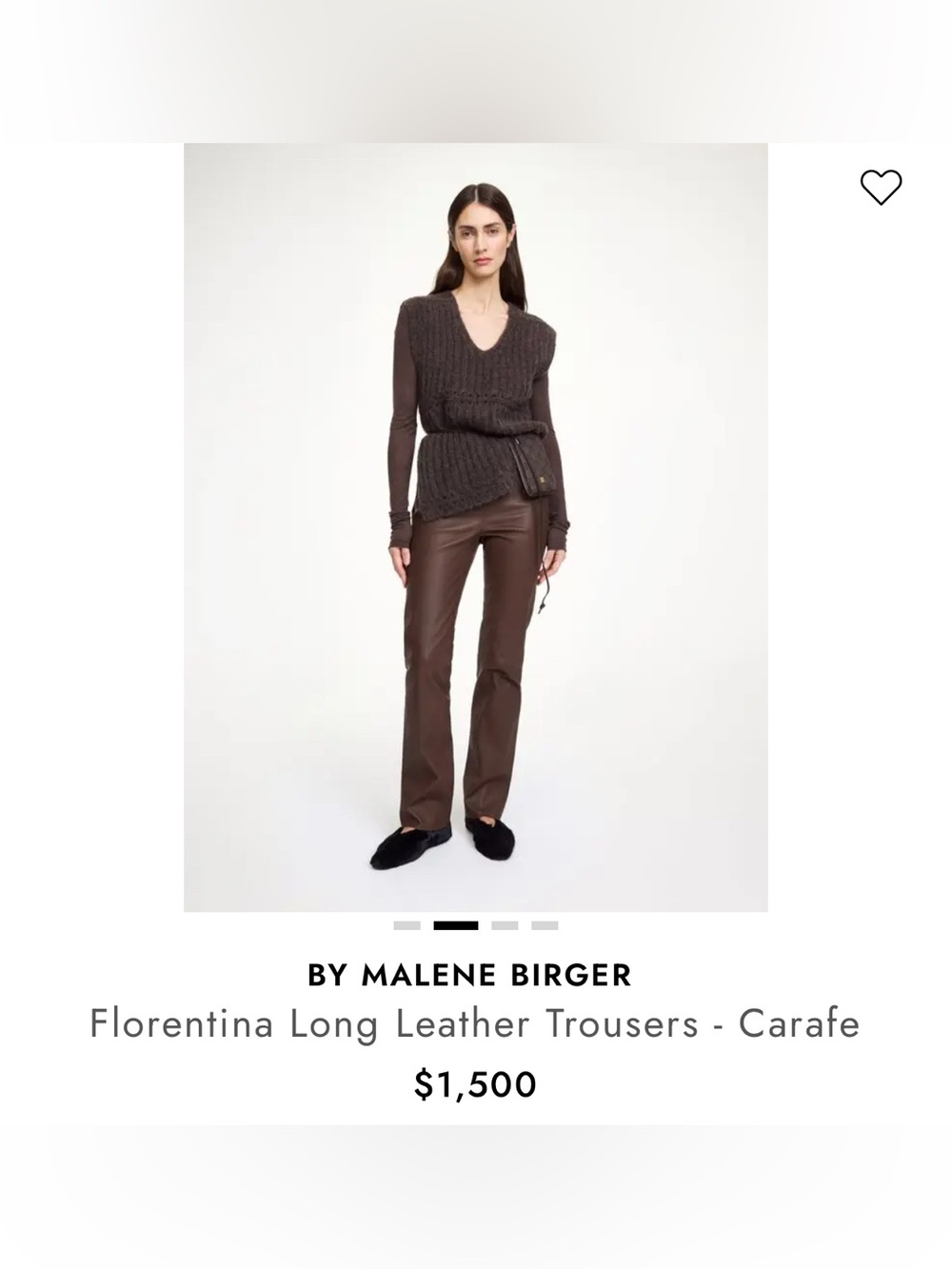 BY MALENE BIRGER DE36 US 6 Florentina Green Brown Lamb Leather Pants Orig $1500
